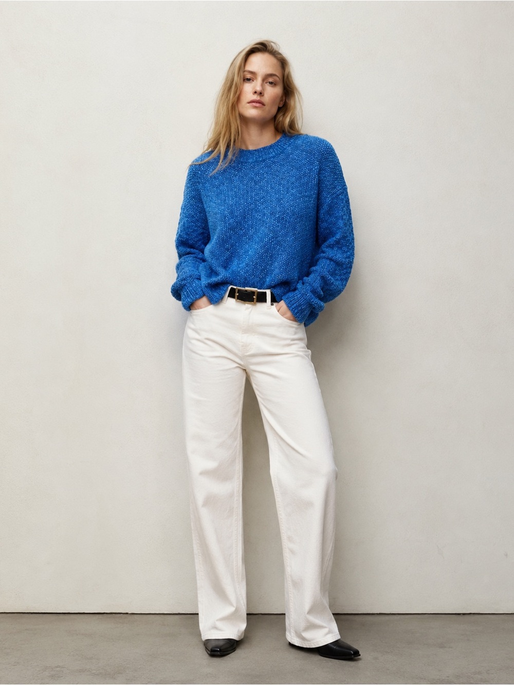 Chunky Slub Crew Neck Sweater